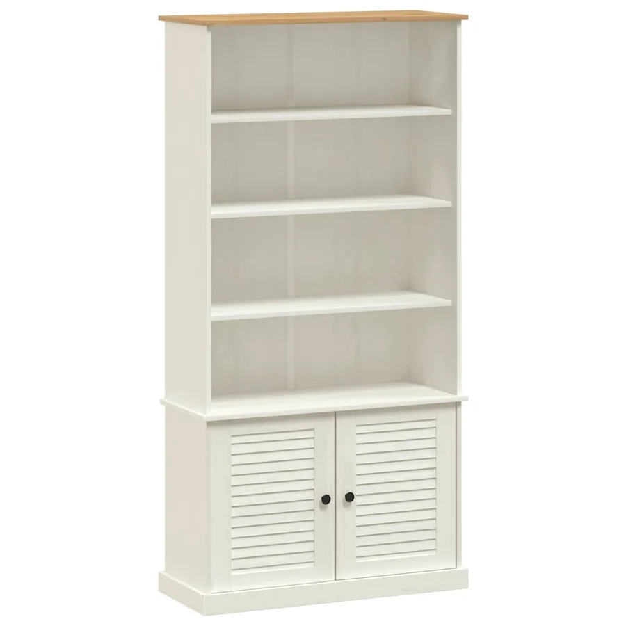 Bibliothèque VIGO blanc 85x35x170 cm bois massif de pin - 2