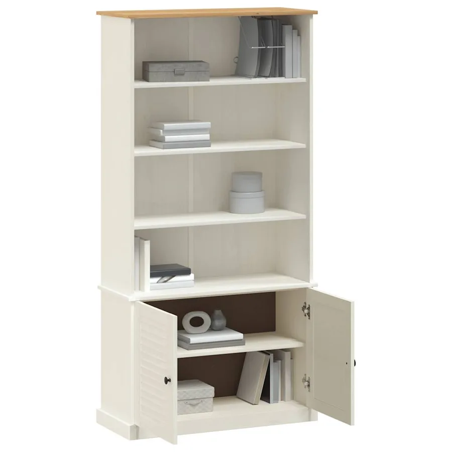 Bibliothèque VIGO blanc 85x35x170 cm bois massif de pin - 3