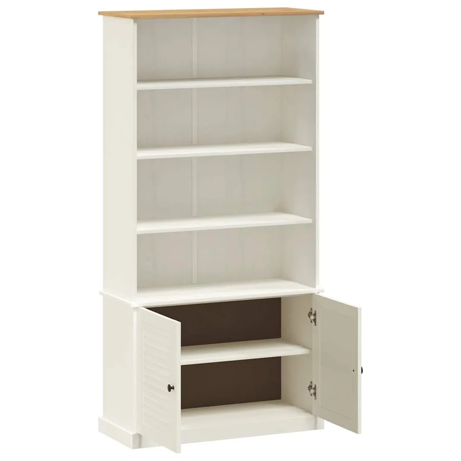 Bibliothèque VIGO blanc 85x35x170 cm bois massif de pin - 5