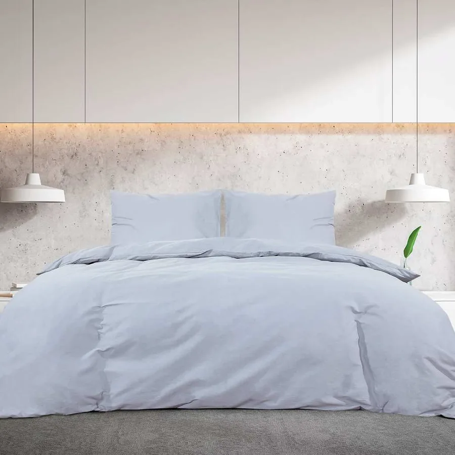 Ensemble de housse de couette Gris 140x200 cm Coton - 3