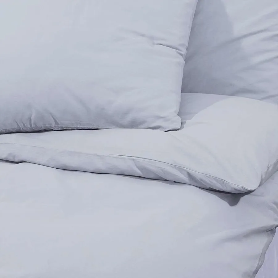 Ensemble de housse de couette Gris 140x200 cm Coton - 7
