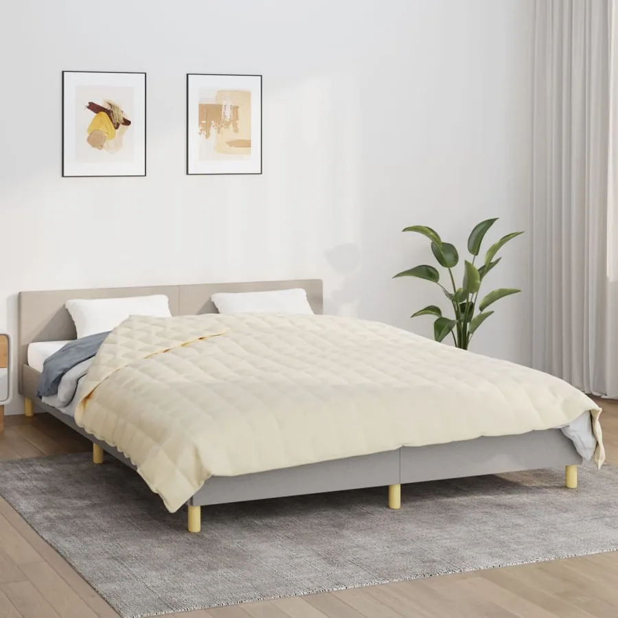 Couverture lestée Crème clair 200x230 cm 13 kg Tissu