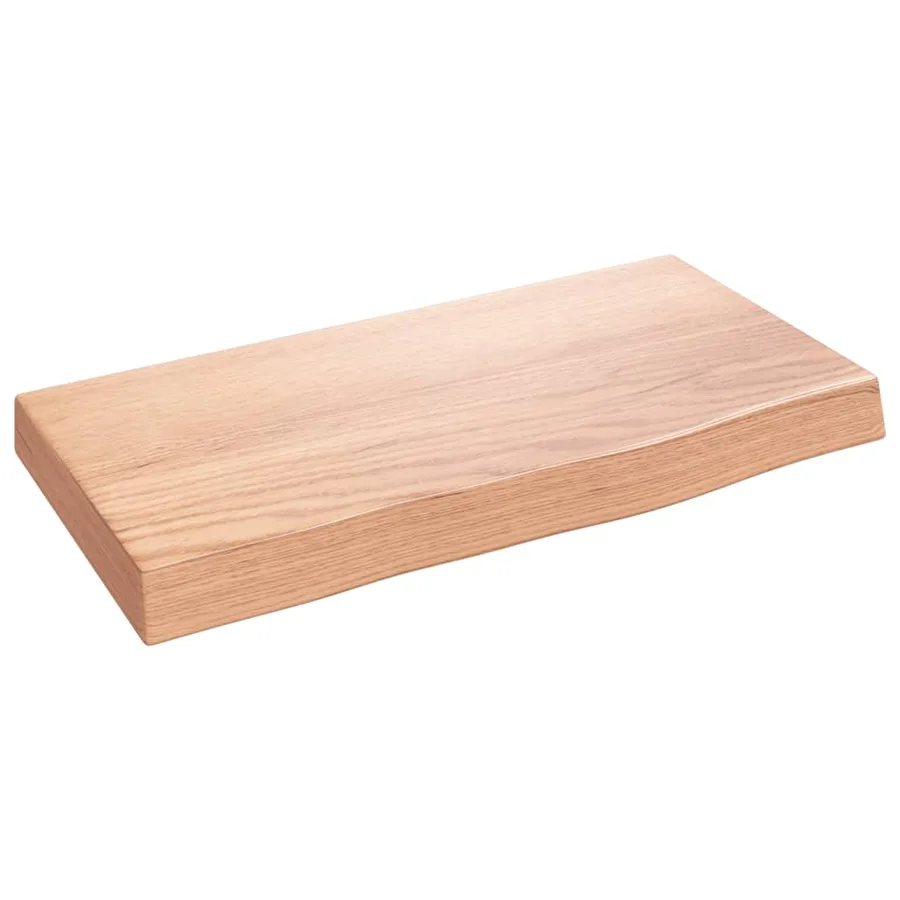 Étagère murale marron clair 40x20x4 cm bois chêne massif traité - 2