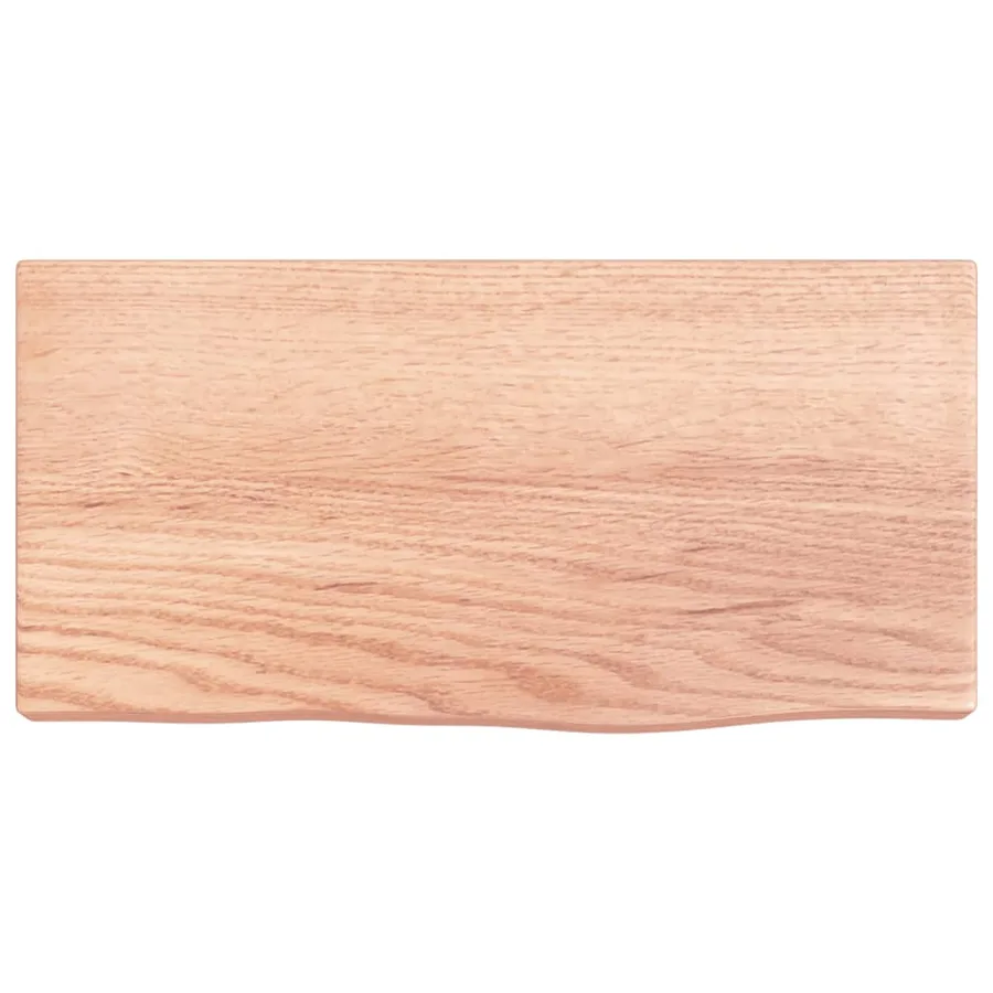 Étagère murale marron clair 40x20x4 cm bois chêne massif traité - 4