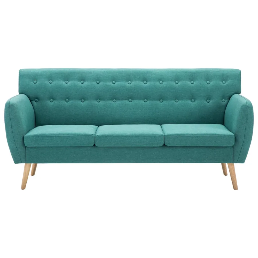 Canapé à 3 places revêtement en tissu 172x70x82 cm vert - 3