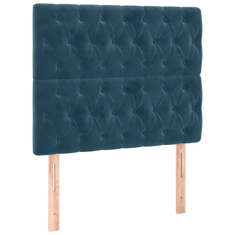 Tête de lit à LED Bleu foncé 100x7x118/128 cm Velours - 4