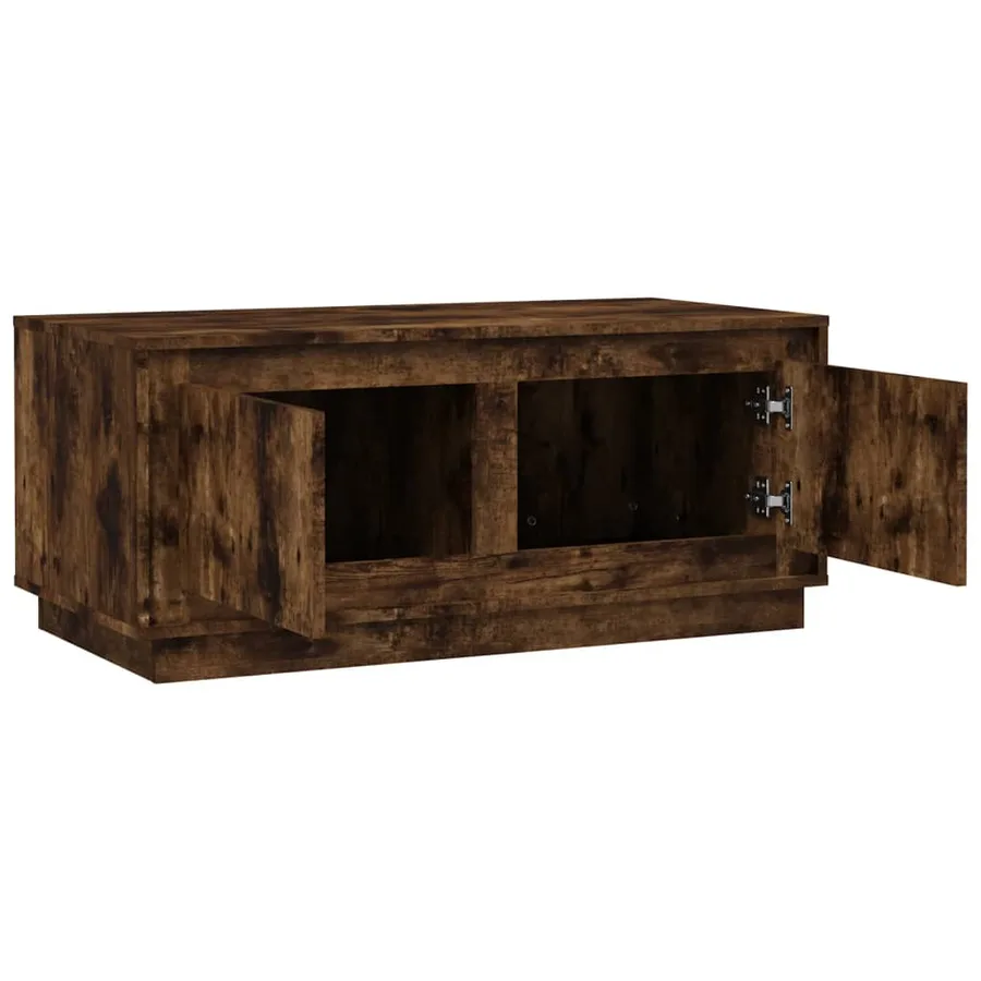 Table basse chêne fumé 102x50x44 cm bois d'ingénierie - 7