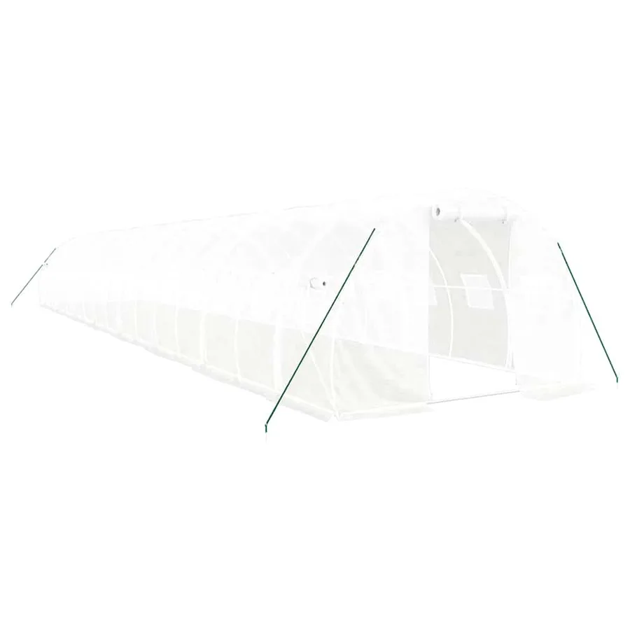 Serre avec cadre en acier blanc 48 m² 16x3x2 m - 2
