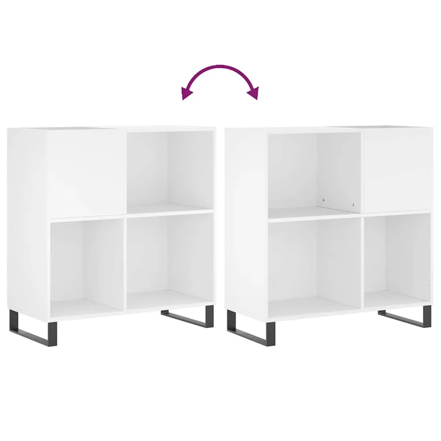 Armoire à disques blanc 84,5x38x89 cm bois d'ingénierie - 7