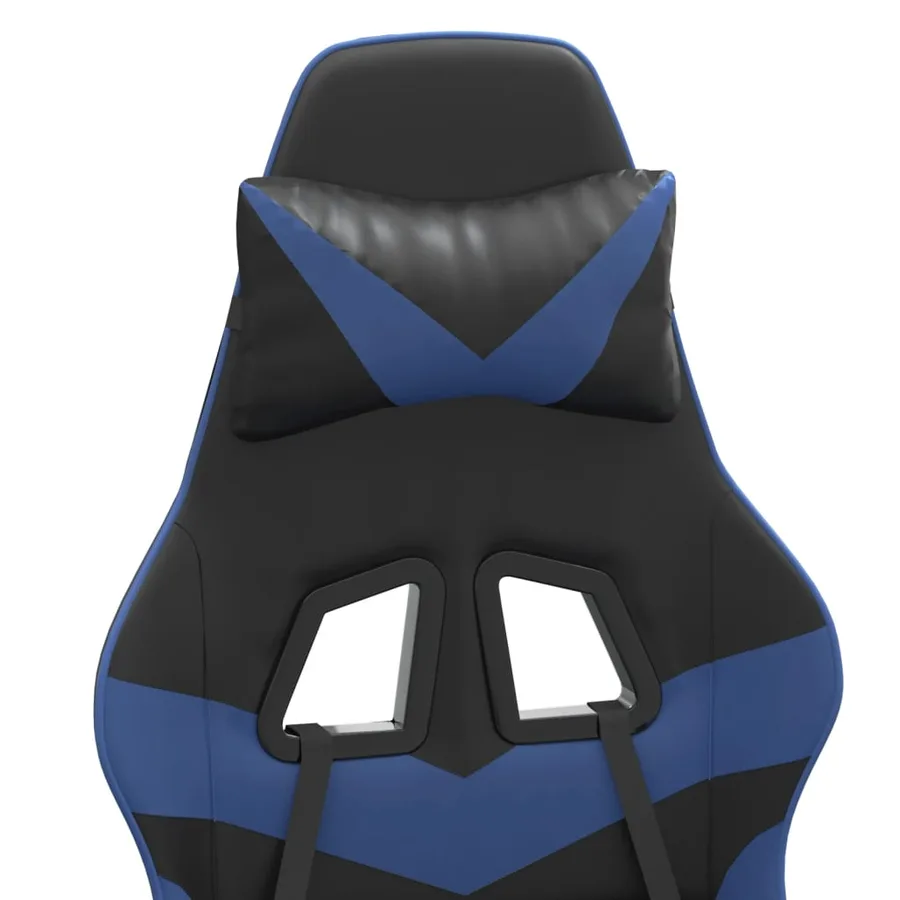 Chaise de jeu Noir et bleu Similicuir - 10