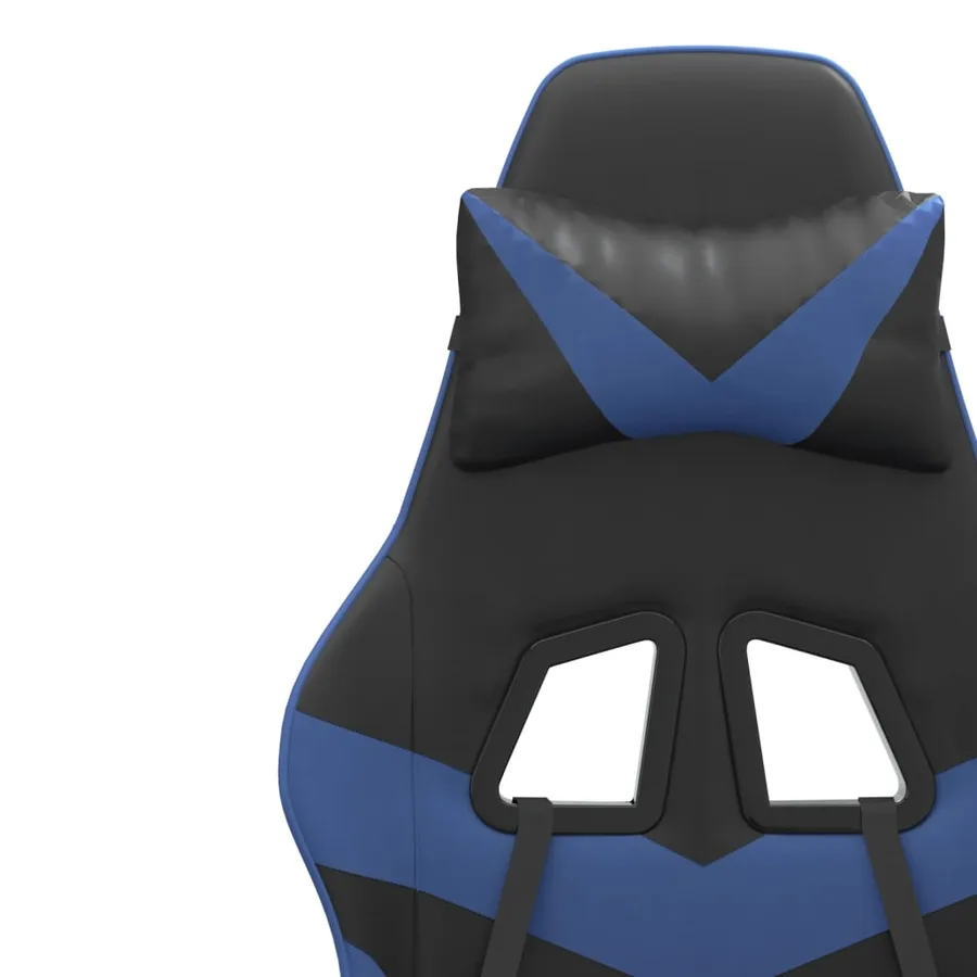 Chaise de jeu Noir et bleu Similicuir - 11