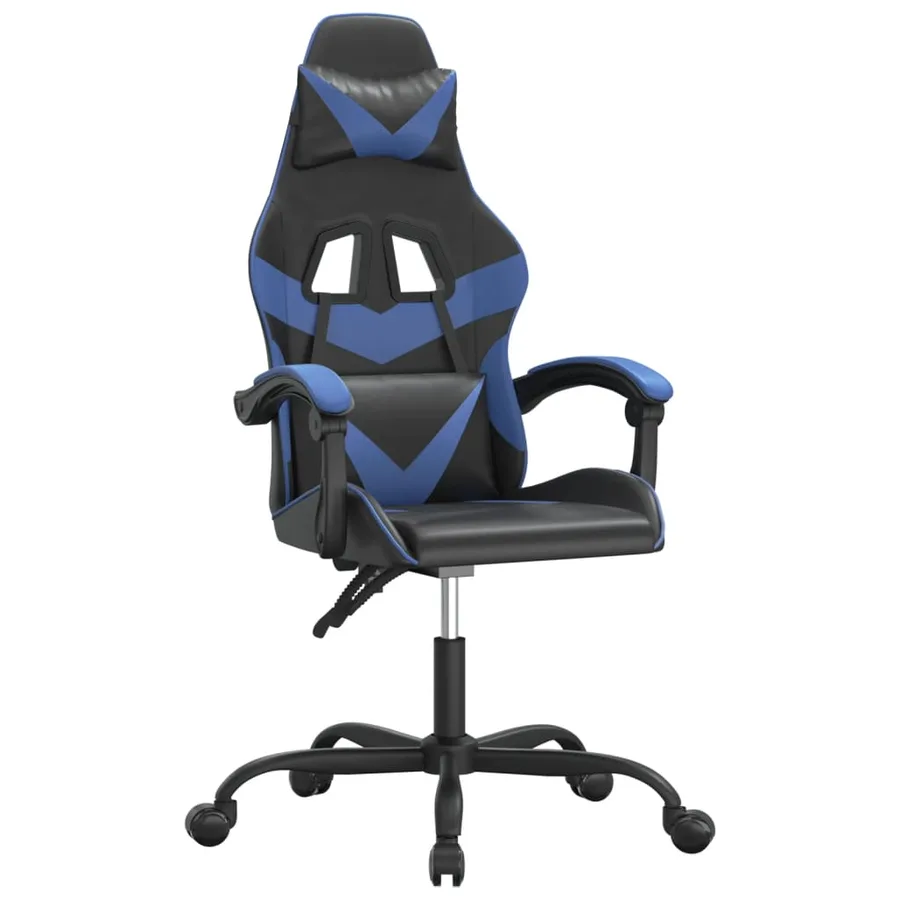 Chaise de jeu Noir et bleu Similicuir - 2