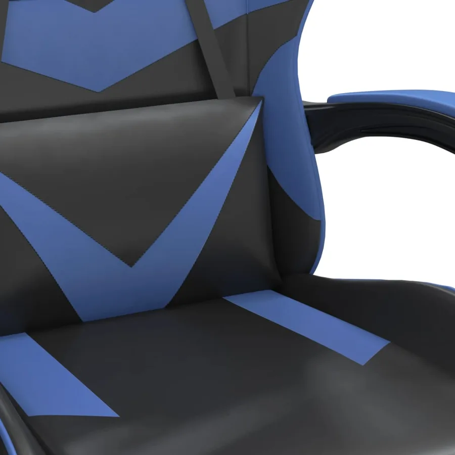 Chaise de jeu Noir et bleu Similicuir - 8