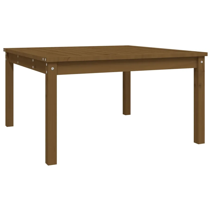 Table de jardin marron miel 82,5x82,5x45 cm bois massif de pin - 2