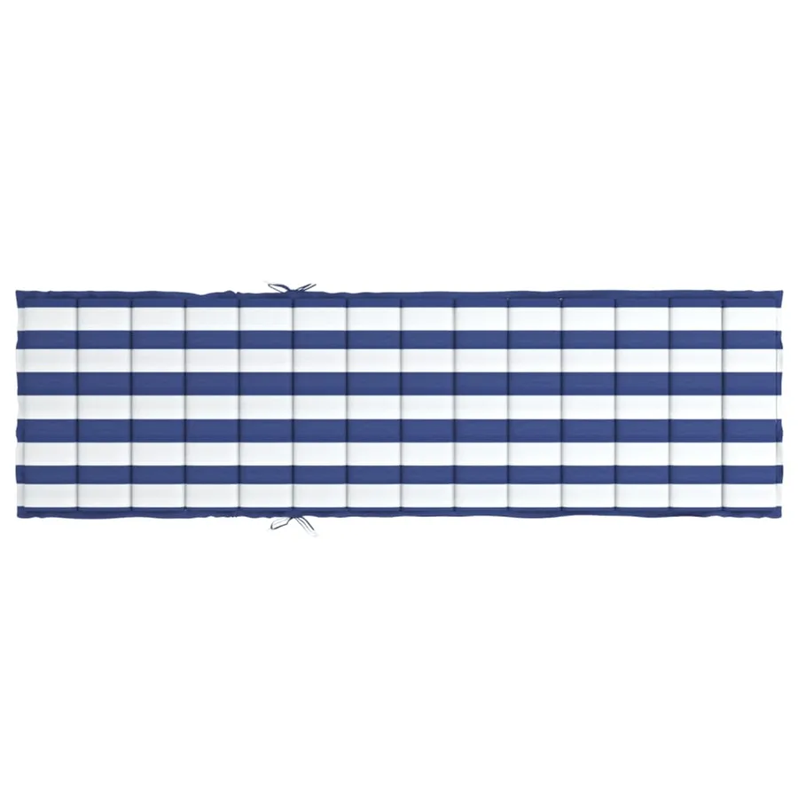 Coussin de chaise longue rayures bleues/blanches tissu oxford - 5