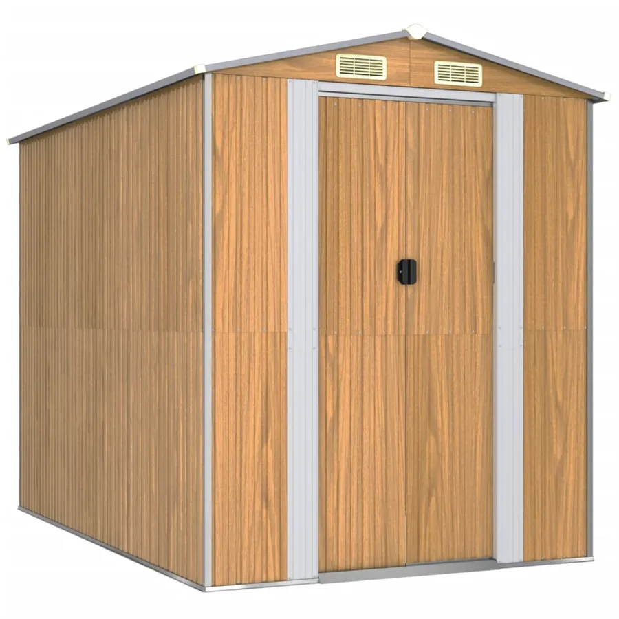 Abri de jardin Marron clair 192x274x223 cm Métal galvanisé - 2