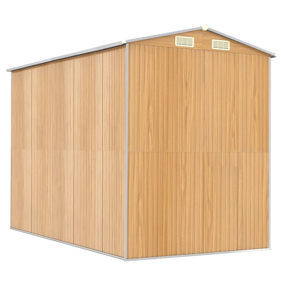 Abri de jardin Marron clair 192x274x223 cm Métal galvanisé - 6