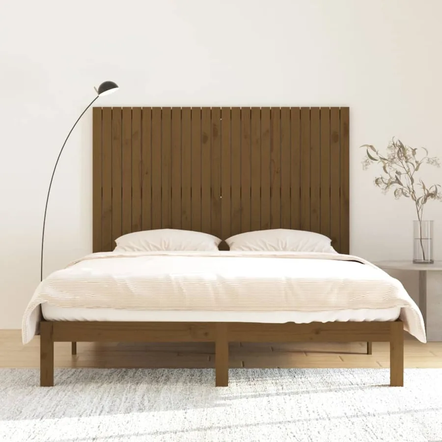 Tête de lit murale Marron miel 166x3x110 cm Bois massif de pin - 3