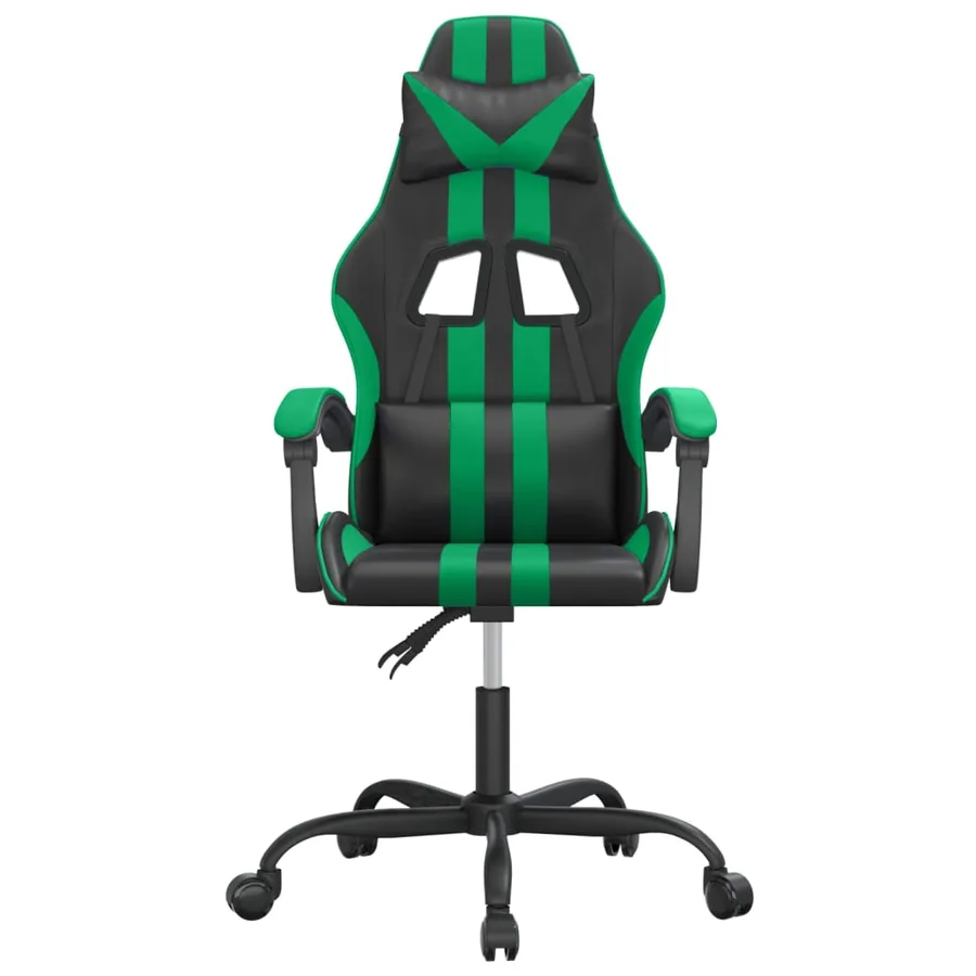 Chaise de jeu pivotante Noir et vert Similicuir - 3