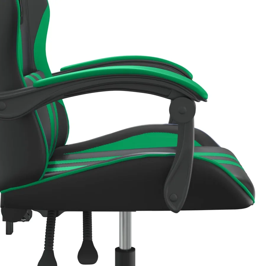 Chaise de jeu pivotante Noir et vert Similicuir - 7