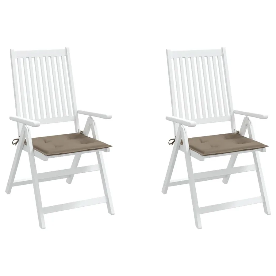 Coussins de chaise de jardin lot de 2 taupe 50x50x4 cm - 4