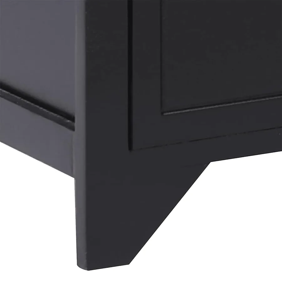 Meuble TV Noir 108x30x40 cm Bois de Paulownia solide - 7