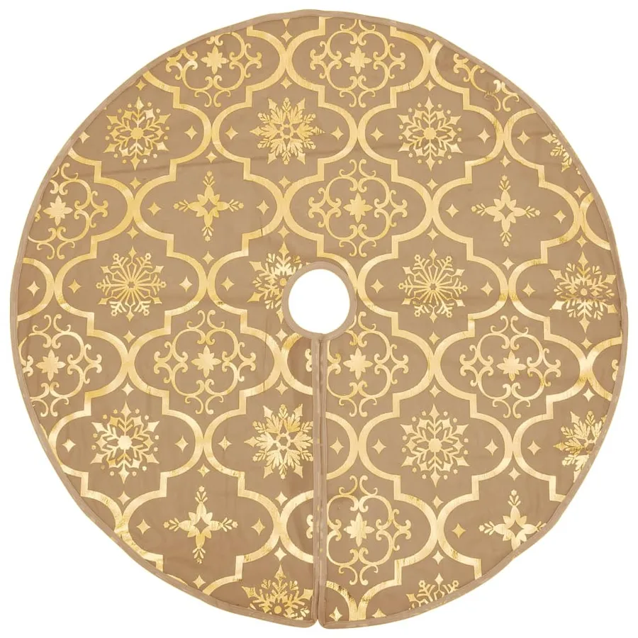 Jupe de sapin de Noël de luxe avec chaussette Jaune 150cm Tissu - 3