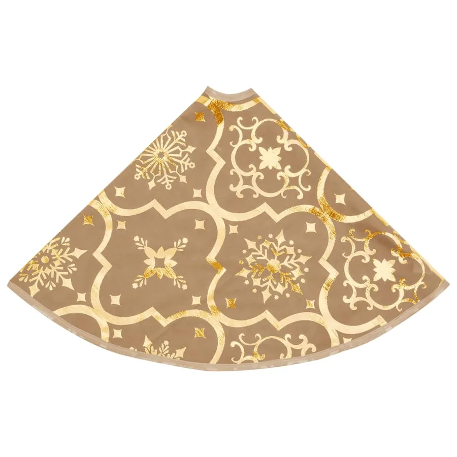 Jupe de sapin de Noël de luxe avec chaussette Jaune 150cm Tissu - 5