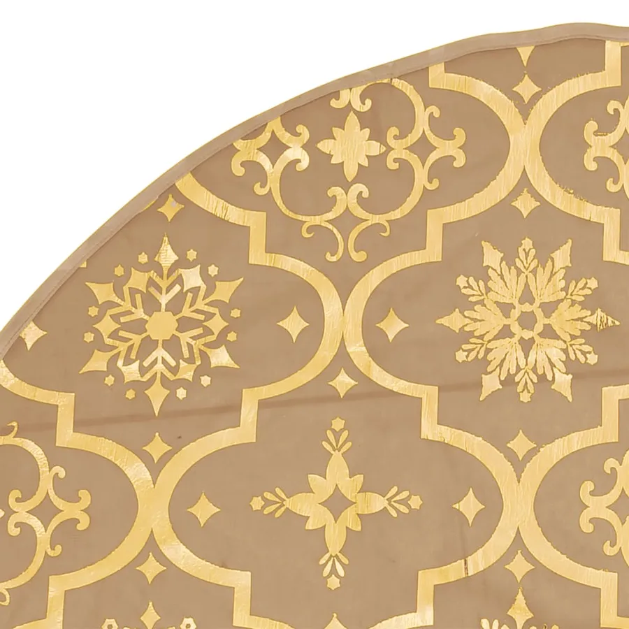 Jupe de sapin de Noël de luxe avec chaussette Jaune 150cm Tissu - 6