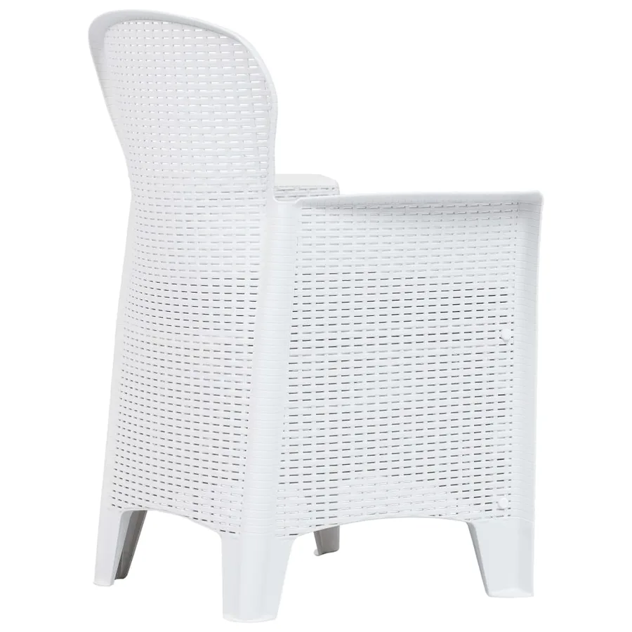 Ensemble à manger d'extérieur 7pcs Plastique Blanc Aspect rotin - 4