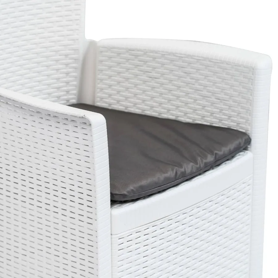 Ensemble à manger d'extérieur 7pcs Plastique Blanc Aspect rotin - 6