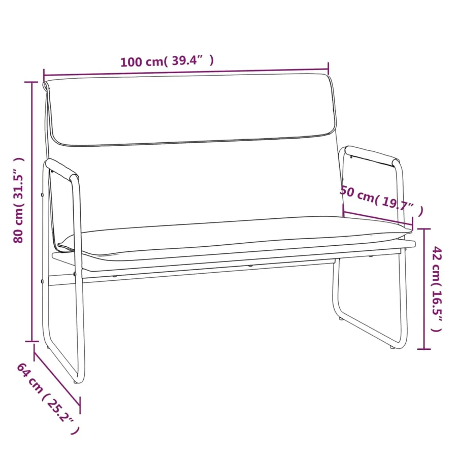 Banc Gris clair 100x64x80 cm Tissu - 8