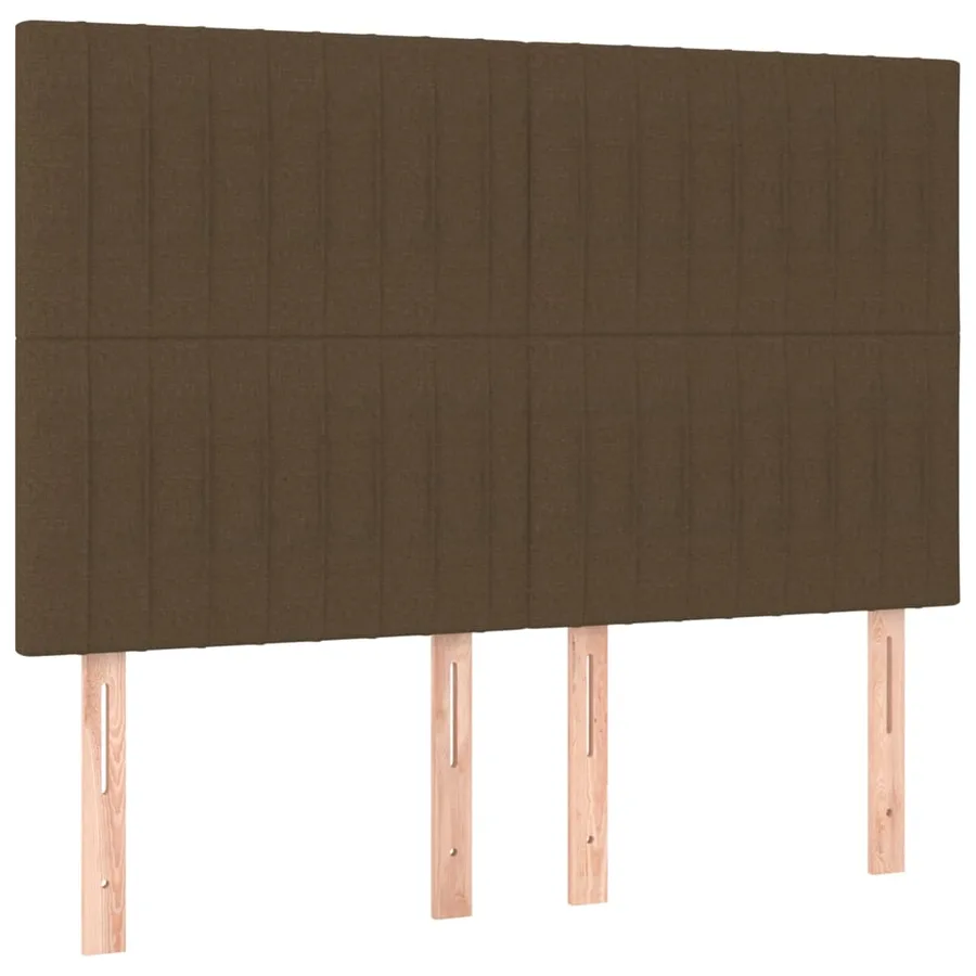 Tête de lit Marron foncé 144 x 5 x 118/128 cm Tissu - 2
