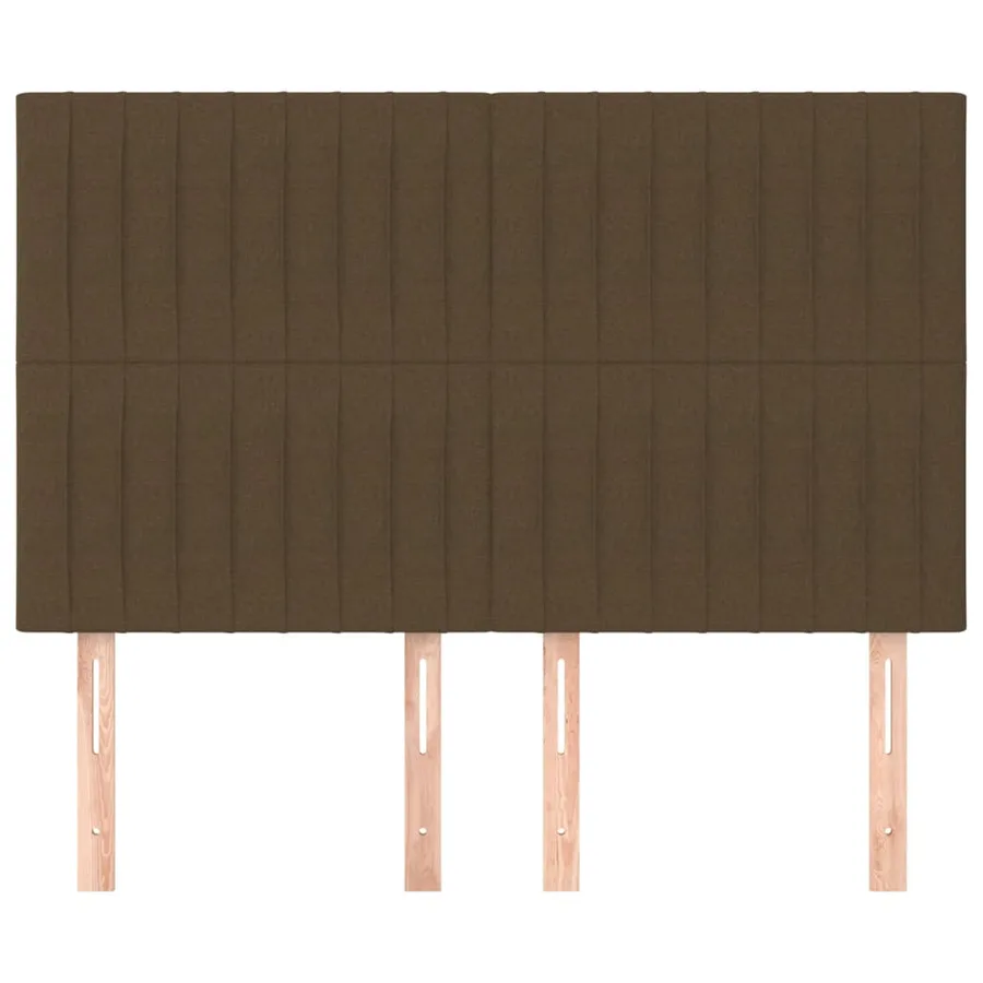 Tête de lit Marron foncé 144 x 5 x 118/128 cm Tissu - 3