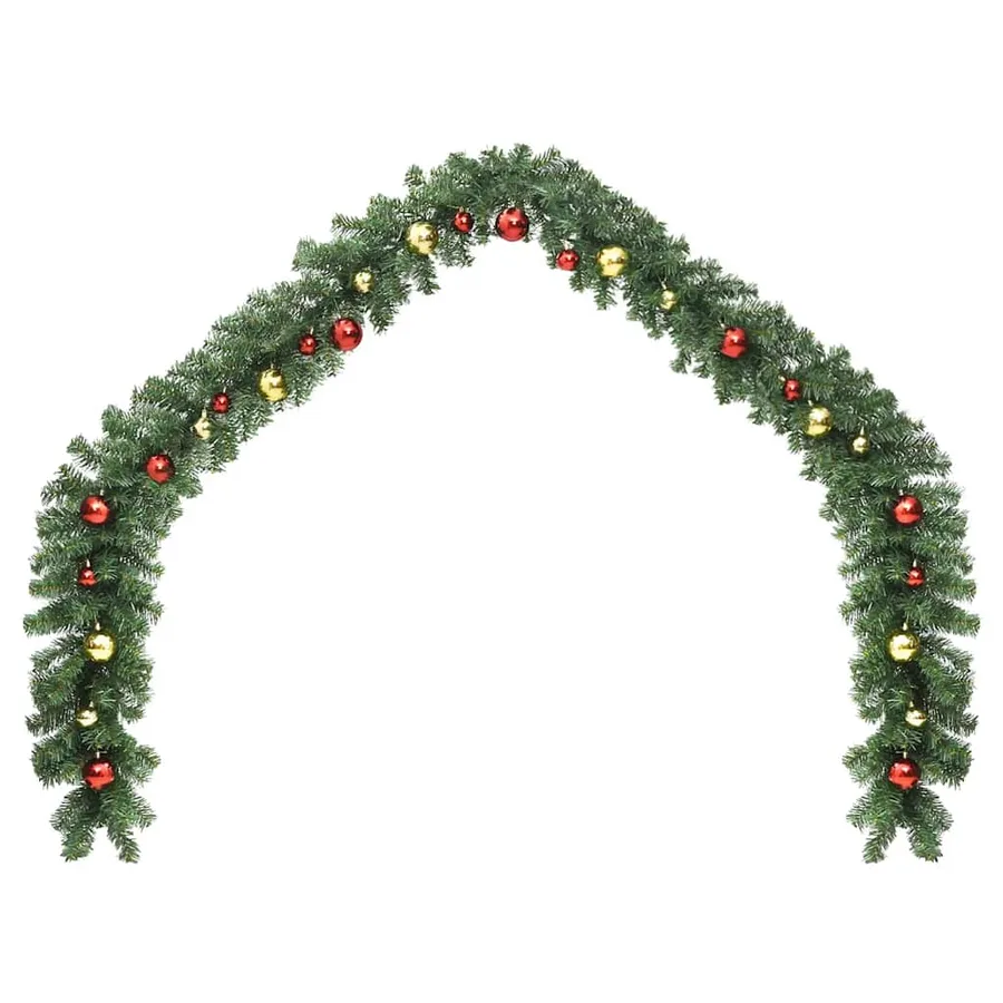 Guirlande de Noël décorée avec boules et lumières LED 20 m - 2