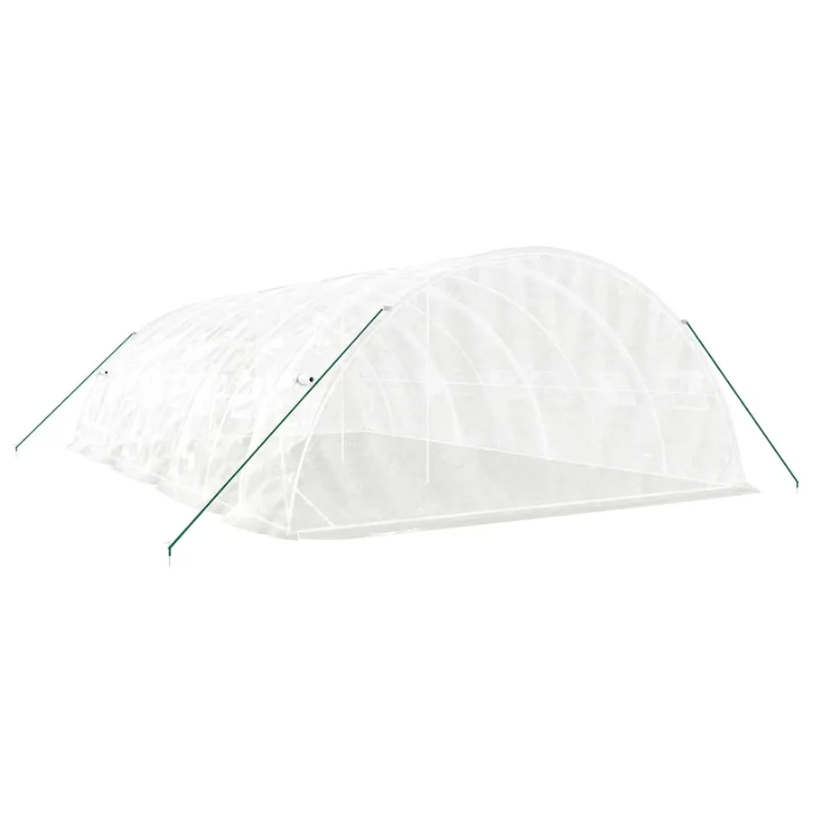 Serre avec cadre en acier blanc 40 m² 8x5x2,3 m - 6