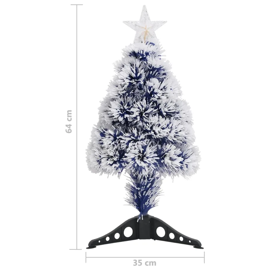Arbre de Noël artificiel pré-éclairé blanc/bleu fibre optique - 8
