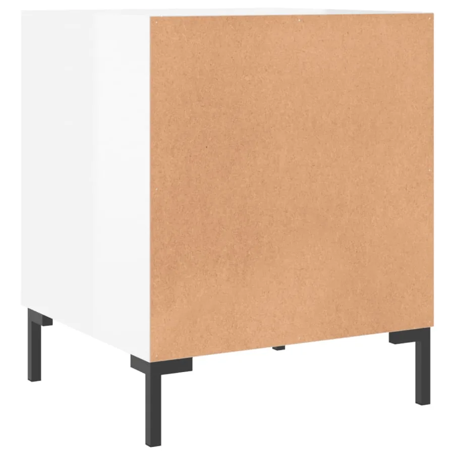 Tables de chevet 2 pcs blanc brillant 40x40x50 cm - 8