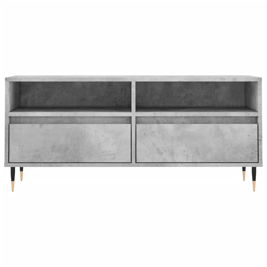 Meuble TV gris béton 100x34,5x44,5 cm bois d'ingénierie - 5