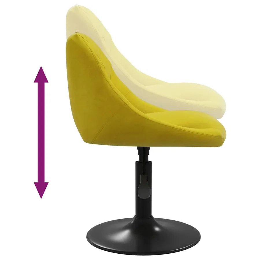 Tabouret de bar Jaune moutarde Velours - 7