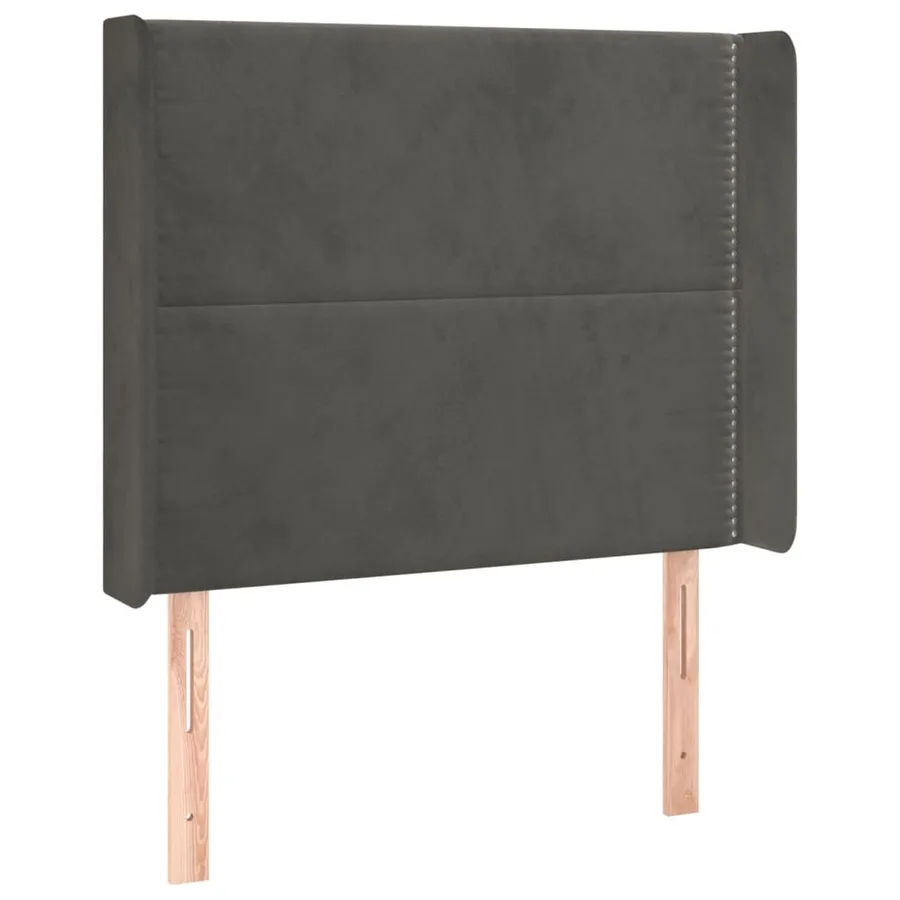 Tête de lit à LED Gris foncé 93x16x118/128 cm Velours - 3