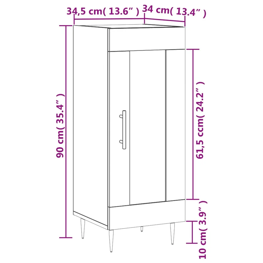 Buffet Chêne sonoma 34,5x34x90 cm Bois d'ingénierie - 13