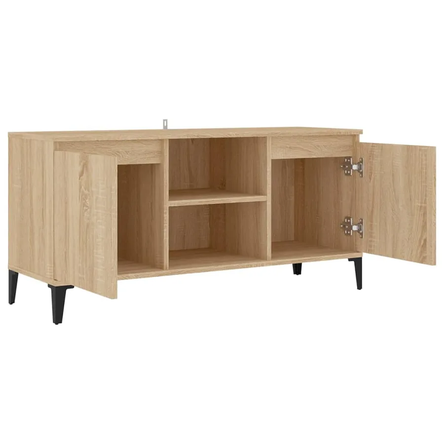 Meuble TV avec pieds en métal Chêne sonoma 103,5x35x50 cm - 7