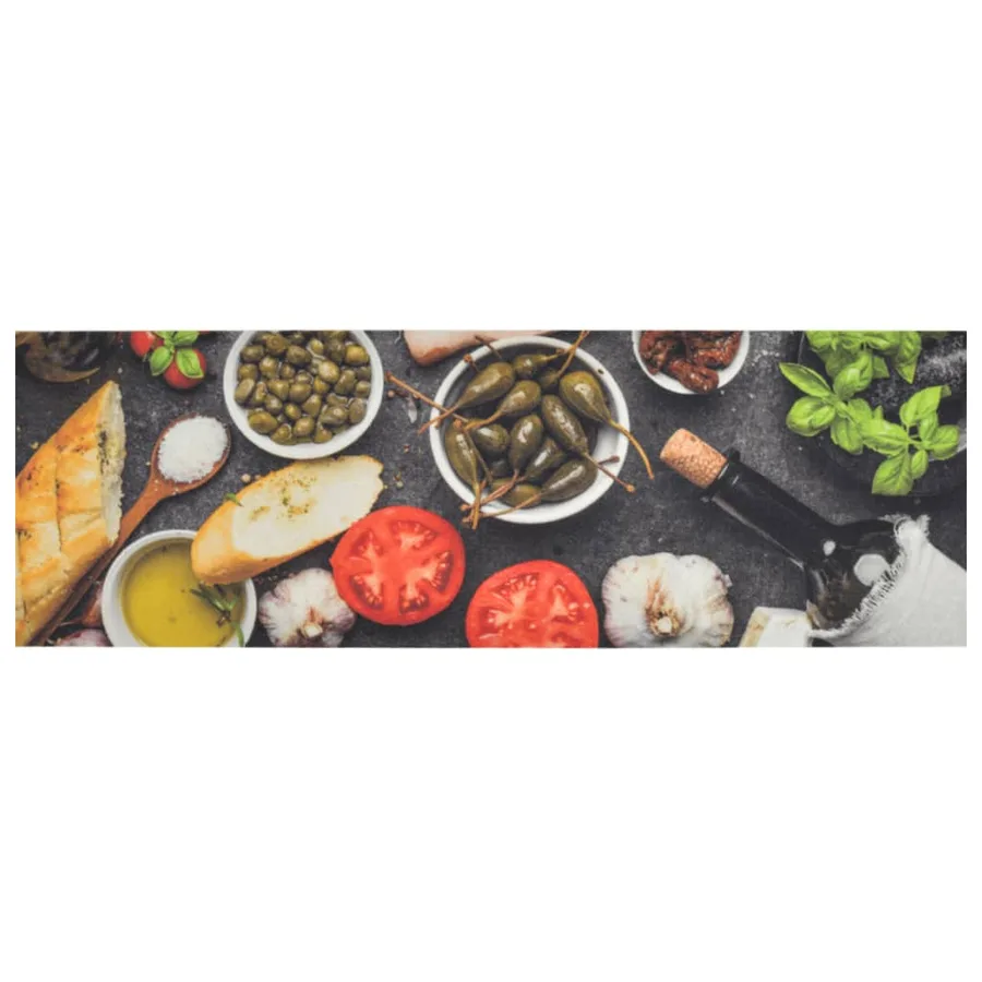 Tapis de cuisine lavable impression vin dîner 60x180 cm velours - 2