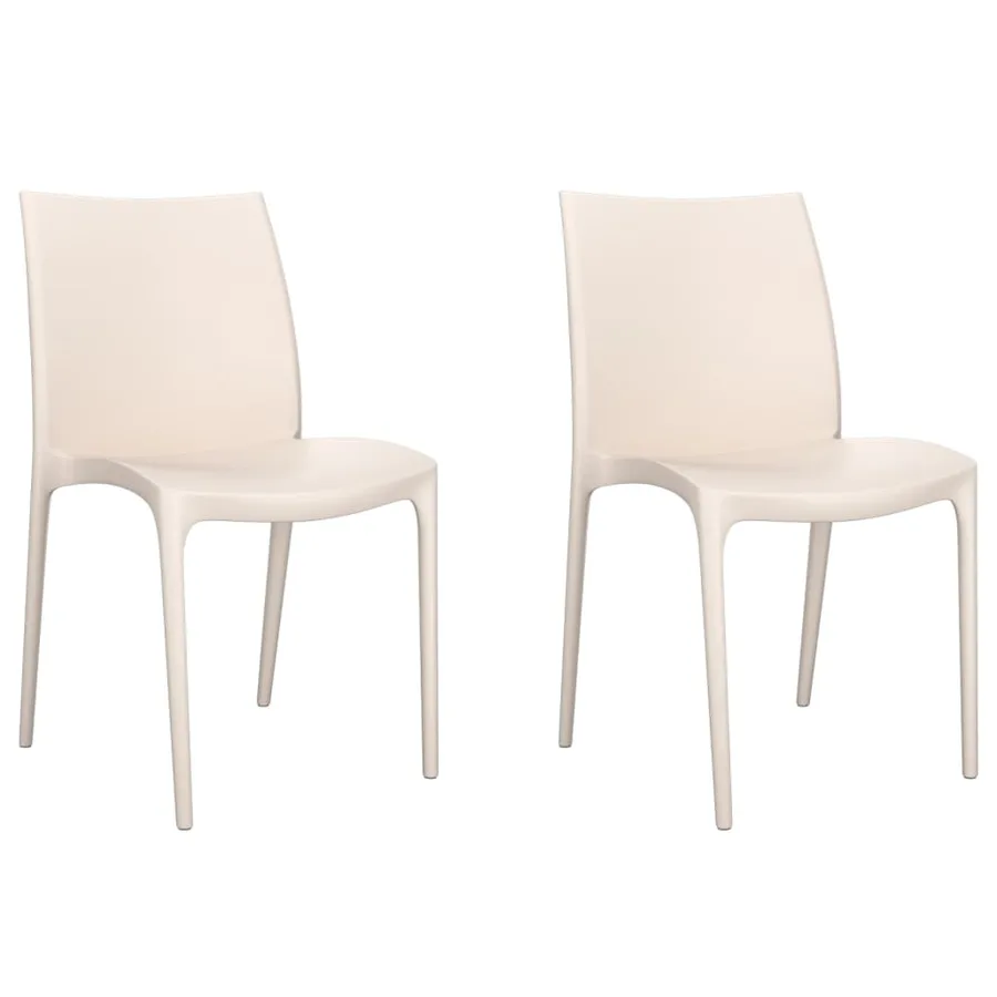 Chaises de jardin lot de 2 crème 50x46x80 cm polypropylène - 2