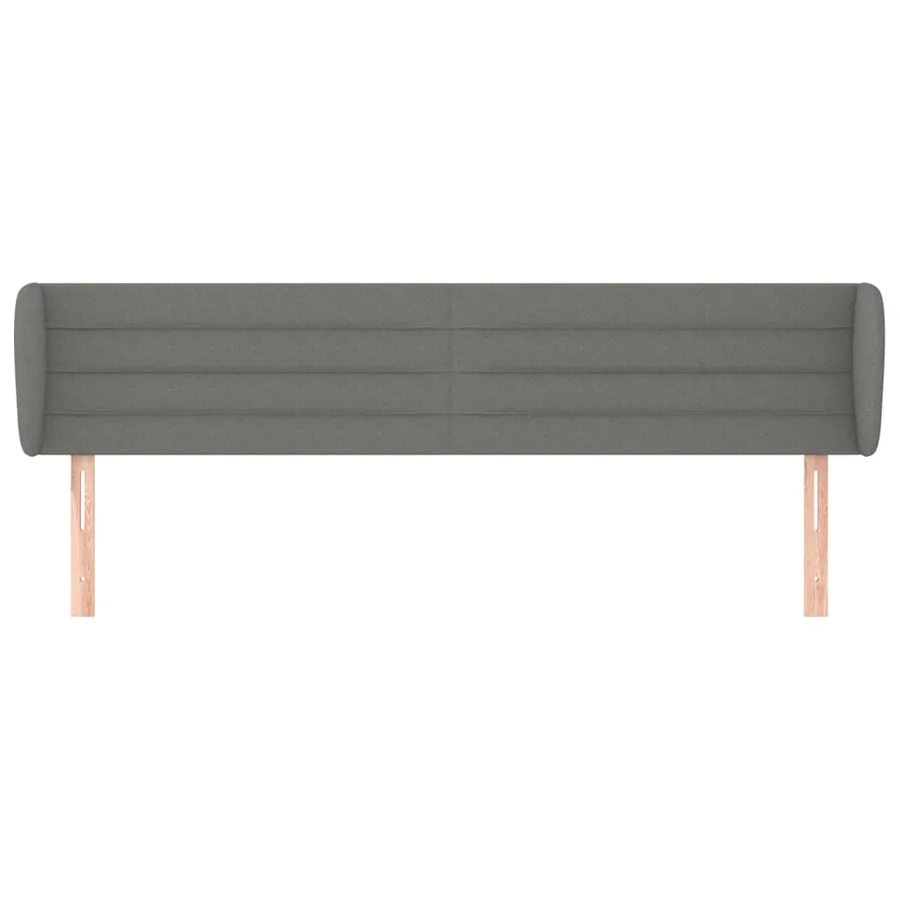 Tête de lit avec oreilles Gris foncé 183x23x78/88 cm Tissu - 3