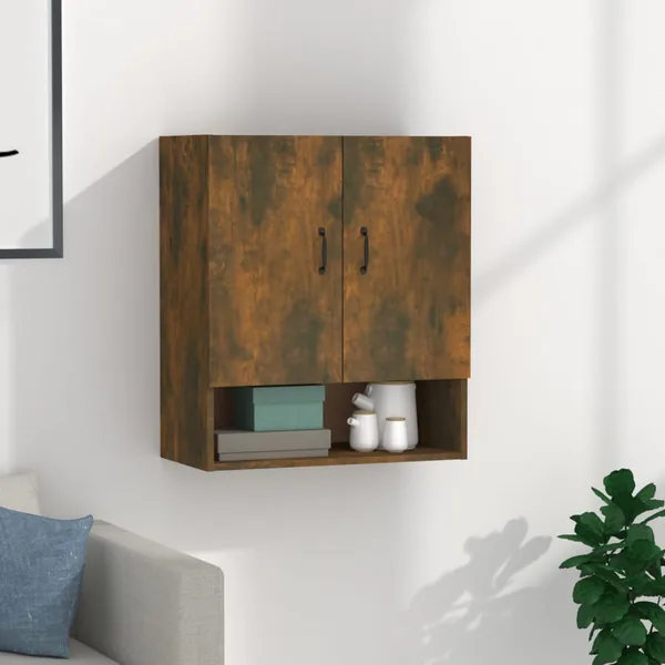 Armoire murale Chêne fumé 60x31x70 cm Bois d'ingénierie