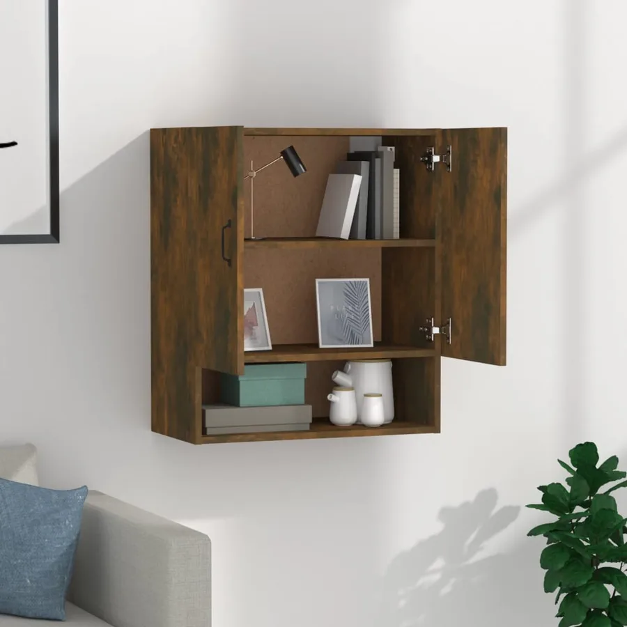 Armoire murale Chêne fumé 60x31x70 cm Bois d'ingénierie - 3