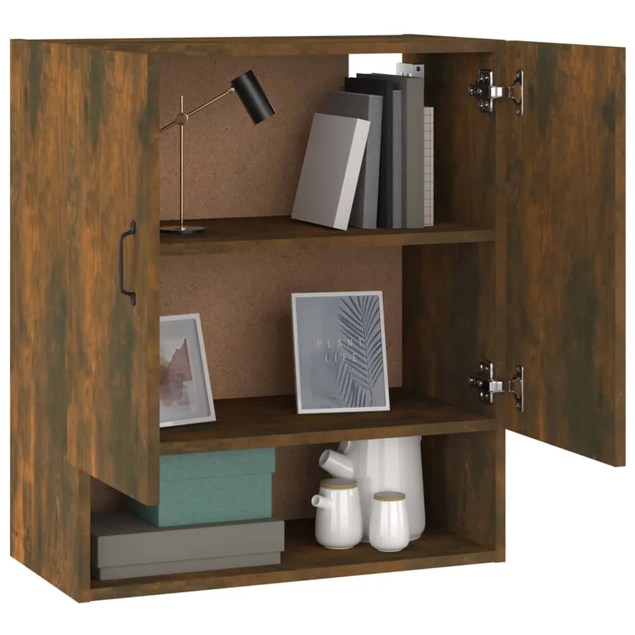 Armoire murale Chêne fumé 60x31x70 cm Bois d'ingénierie - 4