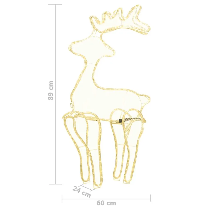 Décoration de Noël de renne avec maille 306 LED 60x24x89 cm - 7